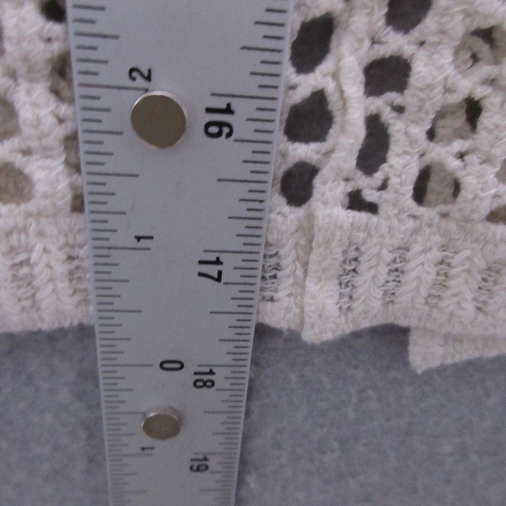 Rebellion Again Sweater XS Open Knit Crochet Cropped Boho Cotton Beachy Festival - Picture 8 of 11